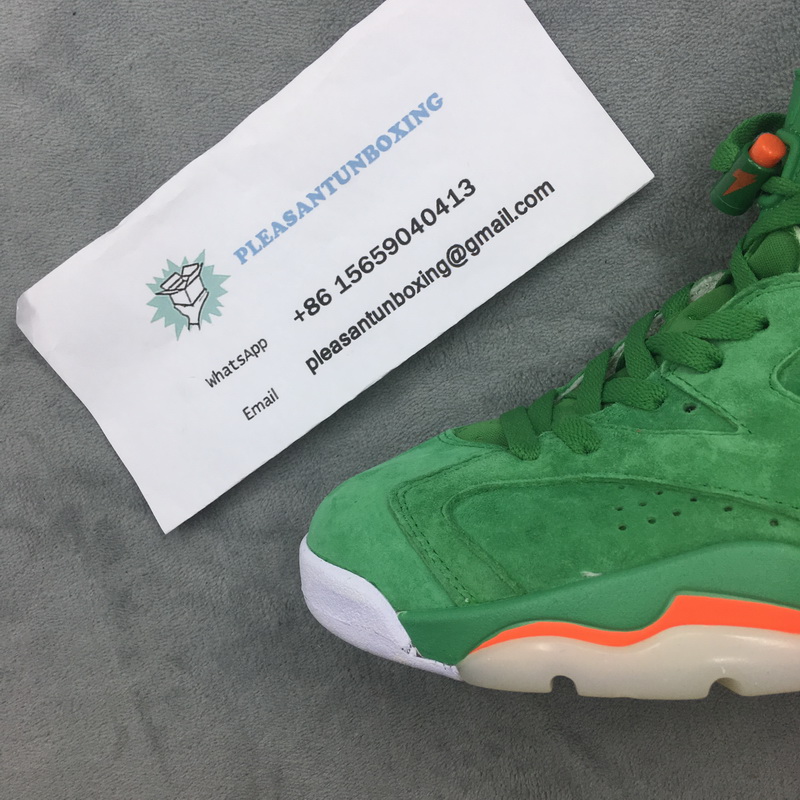 Authentic Air Jordan 6 GreenTeam Orange